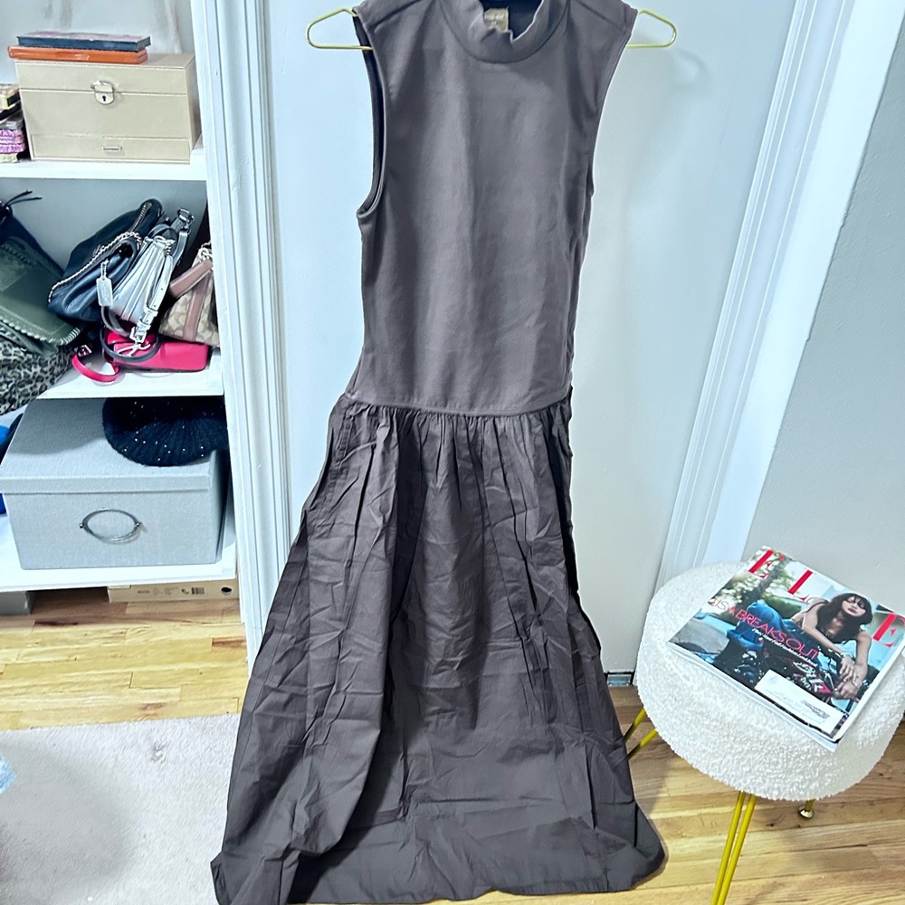 Free People Sleeveless High Low Dress in Charcoal